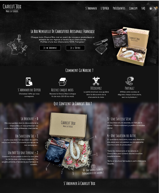 Dark subscription box website template
